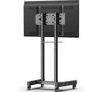 JXMTSPW TV statīvs ar ritenīšiem, TV ratiņi, mēbeles plazmas/LCD/LED/OLED televizoriem no 32 līdz 55 collām ar plauktu, regulējams augstums, atbalsta līdz 25 kg, VESA maks. 400 x 400 mm