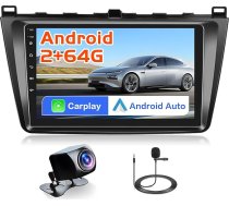 Inefala 2G/64G priekš Mazda 6 2008-2012 Automašīnas radio Android 15 ar bezvadu Carplay & Android Car, 9 collu Android GPS ar FM RDS WiFi WiFi BT USB SWC Mic + atpakaļgaitas kamera