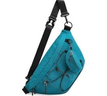G4Free Liela Bum Bag krūšu somas soma jostas soma Sling mugursoma RFID jostas soma vīriešiem un sievietēm sporta ceļojumiem pārgājieniem ar velosipēdu, Pāvs zils, moderns