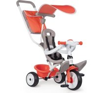 Smoby - Baby Balade Red - augošs bērnu trīsritenis ar stūres stieni, sēdeklis ar drošības jostu, metāla rāmis, pedāļu brīvritenis, bērniem no 10 mēnešiem