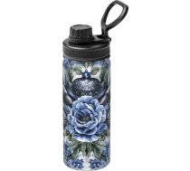 Phayah Blue Snow and Flowers Camping Hiking Hydration Flask nerūsējošā tērauda, dubultā sienas un vakuumizolācijas ūdens pudele