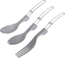 iBasingo saliekamie titāna spora dūrieni Chopk Chopsticks karote dakša Ultralight kempinga galda piederumi ar salokāmu rokturi āra iekštelpu galda piederumi galda piederumi piknikam pārgājieniem ceļošanai Pack of 3 / Lot Ti1026T
