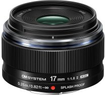OM SYSTEM M.Zuiko Digital 17mm F1.8 II platleņķa objektīvs Micro Four Thirds sistēmas kamerām (Olympus OM-D un Pen, Panasonic), aizsargāts pret putekļiem un šļakstiem, melns