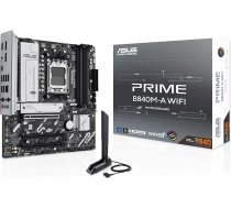 ASUS Prime B840M-A WiFi pamatplate Socket AMD AM5 (AMD B840, mATX, DDR5 atmiņa, 3X M.2, PCIe 4.0, WiFi 6E, Aura Sync)