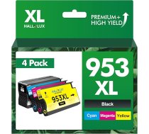 HALLOLUX 953 953XL Multipack saderīgs ar HP 953 953 953XL Multipack priekš HP Officejet Pro 7720 7720 7740 8710 8715 8725 8210 8740 8725 8730 kasetnēm (4 iepakojumā)