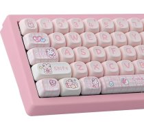 PBT taustiņu vāciņi 148 taustiņi Cute Keycap Dye Sublimation Pink Bunny Keycaps Set MOA Profile Custom Keycap for ANSI Layout Cherry MX Keys Mechanical Keyboards