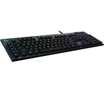 Logitech G815 LIGHTSYNC RGB mehāniskā spēļu tastatūra (ar plakanu reljefu GL taustiņu slēdzi, 5 programmējamiem G taustiņiem, USB cilpu, īpašām multimediju vadības ierīcēm)