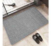 LeKuni Īpaši plāns vannas paklājs, 50 x 80 cm, neslīdošs vannas istabas paklājs, īpaši absorbējošs vannas paklājs vannas istabas grīdai, mājīgs, ātri žūstošs, piemērots zem durvīm, dušas, izlietnes, gaiši pelēks