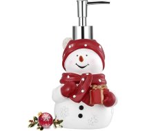 Luxspire Sniegavīrs ziepju dozators, 450 ml sveķu ziepju dozators, Ziemassvētku rotājums, losjons, sūkņa pudele, šķidro ziepju turētājs ar ABS sūkni, uzpildāms mazgāšanas līdzekļu dozators vannas istabai, virtuvei, sniegavīrs