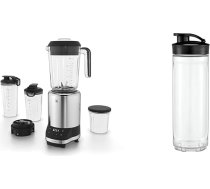 WMF Kult Pro daudzfunkcionālais mikseris, augstas veiktspējas mikseris, 30 000 apgriezienu minūtē un Kult X Mix & Go/Küchenminis dzeramā pudele 600 ml, kokteiļa pudele, maisīšanas trauks, Tritan plastmasas, BPA nesatur BPA, izturīgs pret sadrup