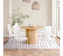6 baltas mākslīgās ādas industriālo ēdamistabas krēslu komplekts, stilīgs un viegli montējams virtuvei, restorānam, kafejnīcai, birojam, modernas mēbeles ēdamistabai un viesistabai