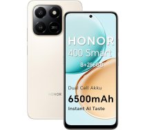 HONOR 400 Smart 4G viedtālrunis Dual SIM NFC Android 15, 8 + 256 GB, 108 MP + 2 MP Con Pulsante AI Telefono, 6500 mAh divu bateriju akumulators, 6,77 Pollici 120 Hz Comfort displejs, 5 ciparu SGS un IP65, Desert
