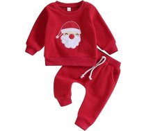 Geagodelia Baby Boys Ziemassvētku apģērbs Ziemassvētku apģērbs Bērnu apģērbu komplekts Bērnu apģērbu komplekts Garām piedurknēm Svīteris + bikses Jaundzimušo mīksts bērnu komplekts Divi gabaliņi