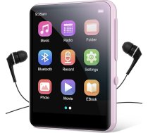 64 GB MP3 atskaņotājs ar Bluetooth 5.3, pārnēsājams MP3 atskaņotājs ar HiFi skaņu, 2,4 collu skārienjūtīgs ekrāns, iebūvēts HD skaļrunis, FM radio, balss ierakstītājs, e-grāmata, komplektā austiņas, līdz 128 GB TF karte
