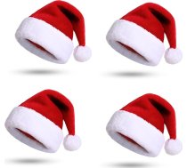 KONVINIT Ziemassvētku cepure Santa Hat Pieaugušo plīša malas Ziemassvētku puse sarkana Santa Hat Santa Hat Santa Hat Santa Warm bieza kažokādas malas Santa Hat vīriešiem / sievietēm