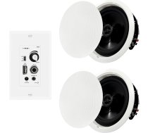 PNWCZ 6,5 collu Bluetooth griestu skaļrunis 300W 2 virzienu uzstādīšanai Plus sienas stiprinājums ar sienas pastiprinātāja uztvērēju, ideāli piemērots mājas kinozāles birojam, vannas istabai (2 skaļruņi)