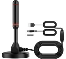 Vecys digitālās TV antenas DVB-T2 pārnēsājamā TV antena DTMB iekštelpās un ārpus telpām ar magnētisko pamatni, 5 m kabeli, USB un TV kontaktdakšu