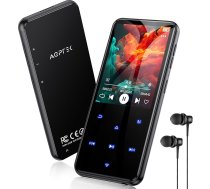 AGPTEK 64GB MP3 atskaņotājs Bluetooth 5.3 ar 2,4 collu TFT krāsu ekrānu, HiFi mūzikas atskaņotājs bērniem ar skaļruni, skārienpogas, FM radio, e-grāmatas, ierakstīšana, atbalsta līdz 128 GB, melns