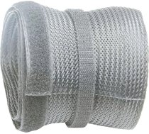 RICOO Universal Cable Tidy Z9135G-2 Wire Clip Management Trunking Holder Organiser Organizer Protector Duct Sleeve Cover/Velcro Hook and Loop Fastener Fastening Strips/2m Grey