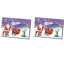 Milka Adventes kalendārs 1 x 200 g I Adventes kalendārs ar šokolādi I Ziemassvētku kalendārs I Šokolādes Adventes kalendārs I Šokolāde no 100% Alpu piena ar piena krējuma pildījumu I Nejaušs dizains (iepakojums