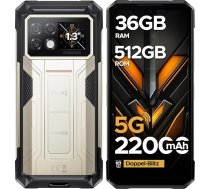 DOOGEE S200 Max 5G AI ārpustelpu mobilais tālrunis, 22000mAh/66W, 36(16+20)GB+512GB Android 15 ārpustelpu viedtālrunis, 6,72 collu FHD + 120Hz ar 1,3 collu aizmugurējo displeju, 108MP + 20MP nakts redzamības + 32MP, duālais