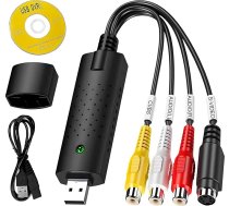 Moorstdel USB video ierakstīšanas karte, USB 2.0 Video Grabber, Vhs uz digitālo pārveidotājs, audio video Grabber, saderīga ar Windows XP/Vista/10/8/7, ideāli piemērota straumēšanai, uzraudzībai un veidošanai