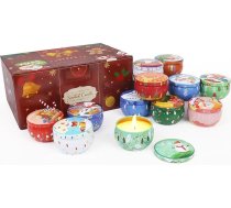 12 x Ziemassvētku aromātiskās sveces, 2,5 oz burkas sveces, 12 Ziemassvētku aromātisko sveču dāvanu komplekts sievietēm, 12 stundu degšanas laiks, sveču dāvana stresa mazināšanai, relaksācijai, meditācijai, spa, jogai