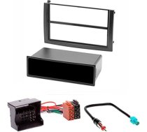 CARAV 11-035-25-7 Automobiļa radio priekšējā paneļa 1-DIN paneļa uzstādīšanas komplekts Skoda Fabia 2003-2006 ar kabatu + ISO un antenas adaptera kabelis