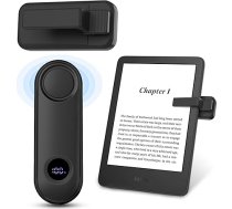 TiMOVO Tālvadības pults sānu grozītājs Kindle Paperwhite Oasis Kobo eReader, Clicker sānu grozītājs ar rokas siksnu un strāvas displeju iPhone iPad Android planšetdatora kameras video tālvadības pults Black