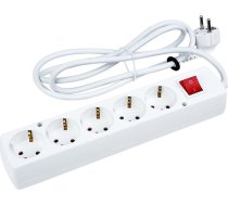 Pagarinātājs 5 virzienu ar slēdzi 1,5 m kabelis, strāvas adapteris, Schuko ligzda (1,5 m)
