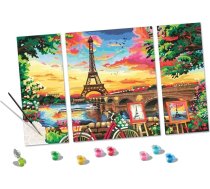 Ravensburger CreArt 20134 - Parīzes spoguļattēls - triptihs "Gleznošana pēc skaitļiem" pieaugušajiem, DIY gleznošanas komplekts ar otu un akrila krāsām, dāvana sievietēm un vīriešiem, gleznošana pieaugušajiem