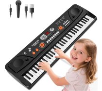 61 taustiņu klavieres bērniem Elektroniskā klaviatūra ar LCD ekrānu Mikrofons Mūzikas instrumentu rotaļlieta zēniem un meitenēm 3 4 5 6 7 8 dāvanas