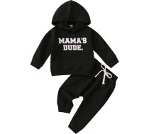 BOBORA jaundzimušo bērnu apģērbu zēni ar garām piedurknēm drukāt Hooded jaka ar kapuci Top Drawstring elastīgās bikses 2-diegu komplekts toddler rudens ziemas apģērbs