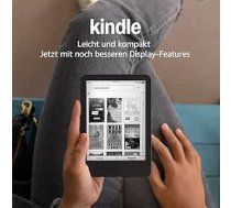 Sertificēts atjaunots Amazon Kindle (16 GB) - Vieglākais un kompaktākais Kindle ar neapžilbinošu displeju, ātrāku lapu pāršķiršanu, regulējamu priekšējo apgaismojumu un ilgu akumulatora darbības laiku - ar reklāmām - melns