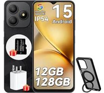 Blackview Wave 9C Mobilais tālrunis bez līguma Android 15, 12GB + 128GB/2TB TF, 6.56 collu, 5000mAh viedtālrunis bez līguma, IP54, 13MP + 8MP, pirkstu nospiedumi/GPS/OTG/32GB TF karte/ gredzena turētājs Mobilais telefons