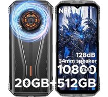 DOOGEE S Punk Pro 10800mAh/33W āra mobilais tālrunis 20GB + 512GB/2TB, 128 dB skaļrunis āra viedtālrunis bez līguma, 6,6 collu FHD+ būvlaukuma mobilais tālrunis ar LED gaismas efektu, 50MP + 16MP