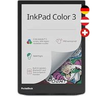 PocketBook InkPad Color 3 e-lasītājs, 7,8 collu E-Ink krāsu displejs, 32 GB, Bluetooth, skaļrunis, ūdensizturīgs, pelēks - DE/at/CH versija