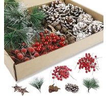 160 adventes vainagu dekori, Ziemassvētku gaismas starmeši, tostarp kanēļa standziņas, priežu čiekuri, kaltētas apelsīnu šķēles, sūnu vainags, adventes vainagi, piemēroti adventes vainagiem.