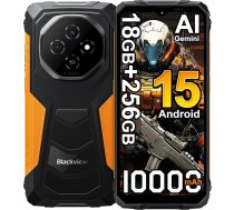 Blackview Fort 1 āra mobilais tālrunis bez līguma, 4G AI viedtālrunis, 6,56 collu HD + 90 Hz, 18 GB + 256 GB / 2 TB Android 15 Būvlaukuma mobilais tālrunis, 10000 mAh, 16 MP + 8 MP, IP68/NFC/OTG/3 slots/GPS