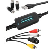 VHS uz digitālo pārveidotājs, ērta USB 1080P video uztveršanas karte, konvertēt Hi8 VHS DVD Mini DV uz digitālo Windows PC Mac