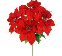 Poinsettia Ziemassvētku pušķis 50 cm Sarkana adventes zvaigzne Mākslīgā Ziemassvētku zvaigzne Pušķis X'Mas Ziemassvētku dekorēšana Ziemassvētku ziedu ziedi Mākslīgo ziedu dekorēšana Centrtieces Dekoratīvie ziedi