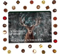Hallingers Waidmannsheil - Šokolādes Adventes kalendārs medniekiem Augstas kvalitātes ar rokām gatavots daudzveidīgs bez alkohola Augstas kvalitātes iepakojums (kaste) - dāvanu idejas Ziemassvētku un dāvanu Adventes kalendārs