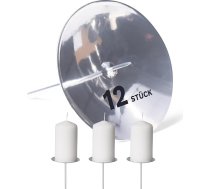 Novaliv 12 x sveču šķēres ar tapu 7,5 cm sudraba sveces plāksnīte metāla apaļš adventes vainags adventes sveču turētājs sveču plāksnīte apaļas sveces tapas ievietošanai Ziemassvētku vainags sveču turētājs adventes vainags adventes vai