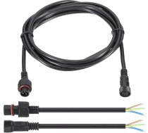 PATIKIL 9,84 Ft 3 pin pagarinājuma kabelis, 17AWG ūdensizturīgs IP67 pagarinājuma kabelis ar 7,87 collu kontaktligzdas komplektu laivai, automašīnai, kravas automašīnai, iekštelpām/āra saules LED lentes gaismai, melns