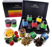 Hallingers Selection - 5 veidu tējas dāvanu komplekts ar kastīti, vegāns un bez glutēna, skrūvējamās burciņās (komplekts) - dāvanu idejas Ziemassvētki un dāvanas Adventes kalendārs Dzimšanas diena Apsveicam Atgūšana Jubileja