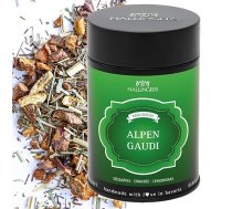 Hallingers Alpengaudi - Zāļu tēja ar saldo ābolu, apelsīnu un citronzāli (skārda) - Idejas dāvanām Ziemassvētki un dāvanas Adventes kalendārs | Dzimšanas diena Apsveikumi Atjaunošanas gadadiena