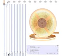 BENLUN 12 V COB LED LED sloksnes grīdas skapja apgaismojums virtuvei 10 m, sagriežams 3000 K silti balta LED sloksne pašlīmējoša ar dimmeri un barošanas avotu skapja apgaismojumam, akustiskajiem paneļiem, skapim
