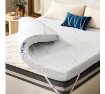 BEDLORE matrača virskārta 180x200 cm, H3/H4 atmiņas putu virskārta, 7,6 cm augsta, komfortabla putuplasta elpojoša gēla virskārta kastes atsperu gultas karavānas dīvānam