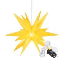 OVILUM Gaismas zvaigzne 3D XXL ar LED apgaismojumu, dzeltena, diametrs 100 cm, zvaigzne ar 18 uzgaļiem, izturīga pret laikapstākļiem, dārza rotājums, dzīvojamā istaba, Ziemassvētku rotājums, Ziemassvētku zvaigzne, ar taimeri, 7,5 m kabelis