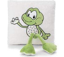 NICI Frog Fridolin Frog Frog spilvens, 30 x 30 cm, balts, pūkains rotaļlietu spilvens bērniem un pieaugušajiem, plīša spilvens, ideāli piemērots mājās, bērnistabā vai ceļā 62283